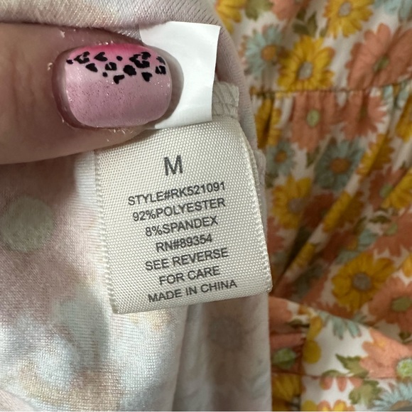 Ultra Flirt | Yellow & Pink Floral Dress | Women’s Medium - Picture 7 of 8